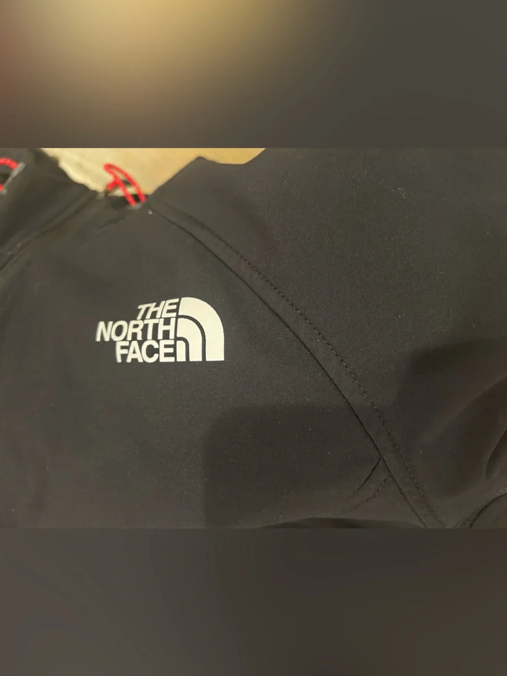 The North Face Summit Series Men’s M Black Hooded Softshell Jacket Red Accents